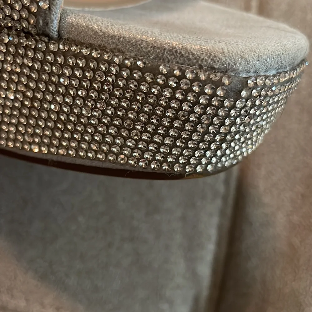 Bebe Areli Silver Platform Block Heels - Picture 8 of 12